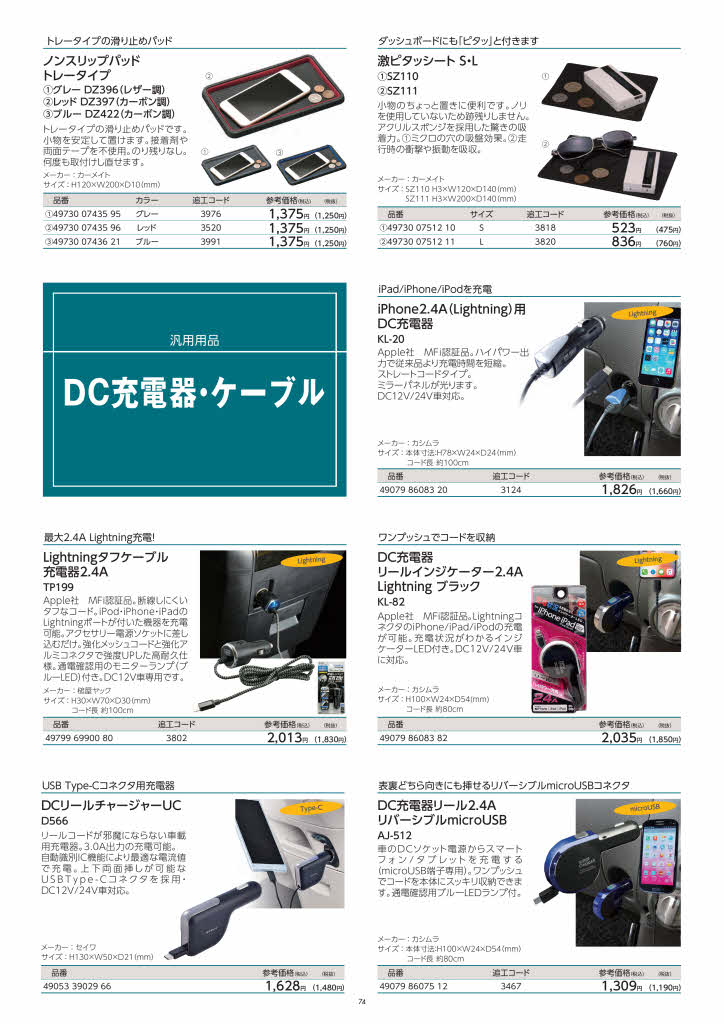 用品カタログ | トヨタカローラ栃木